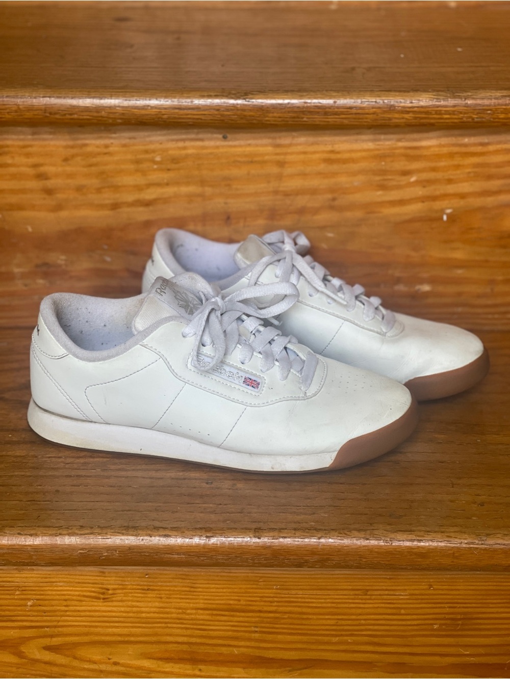 Reebok White Low-Top Sneakers with Gum Toecap